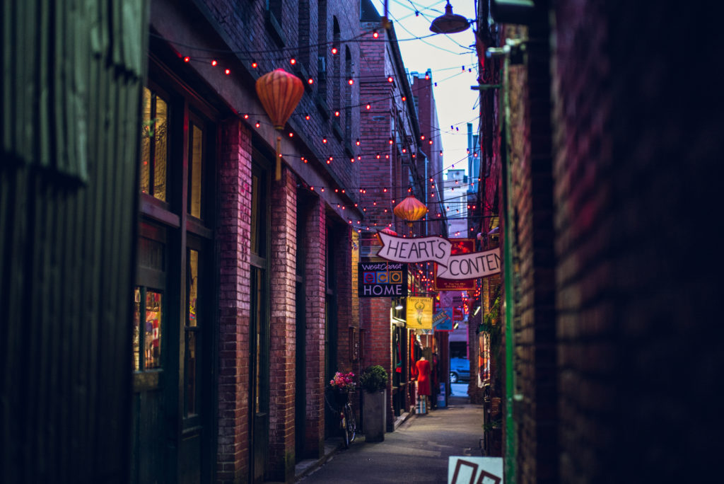 Unique boutiques, art galleries and cafes line the famously narrow Fan Tan Alley.