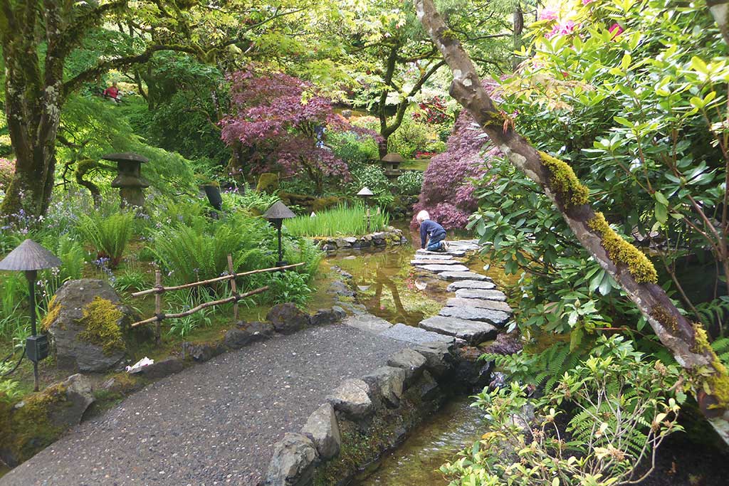 The kids will love exploring the endless trails and pathways at The Butchart Gardens. Credit: Stacie-Bancroft