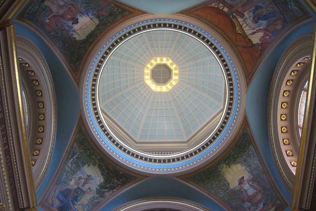 Uniquely painted rotunda ceiling at Victoria B.C.'s parliament buildings