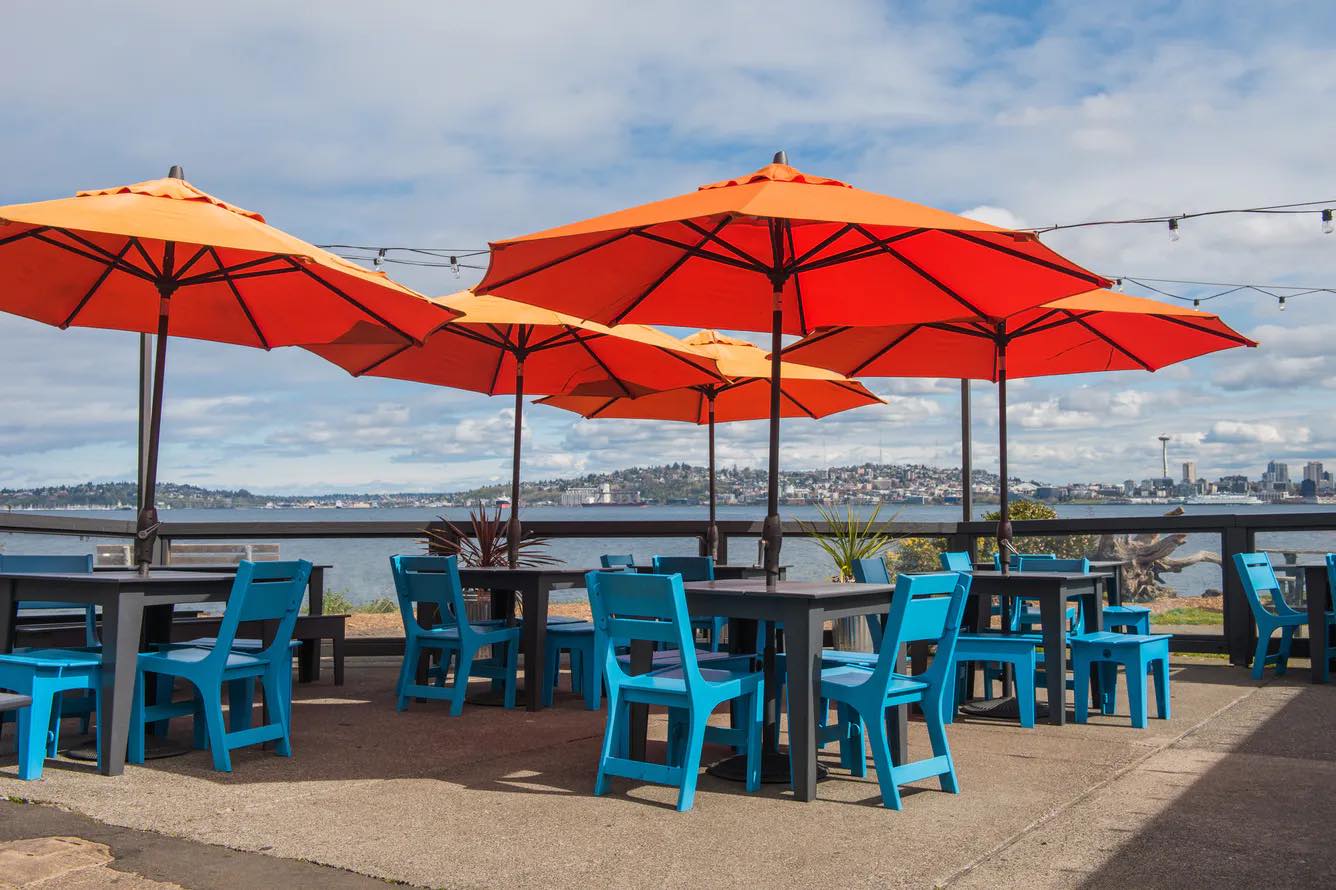 For great views, enjoy outdoor dining in Seattle at Marination Ma Kai