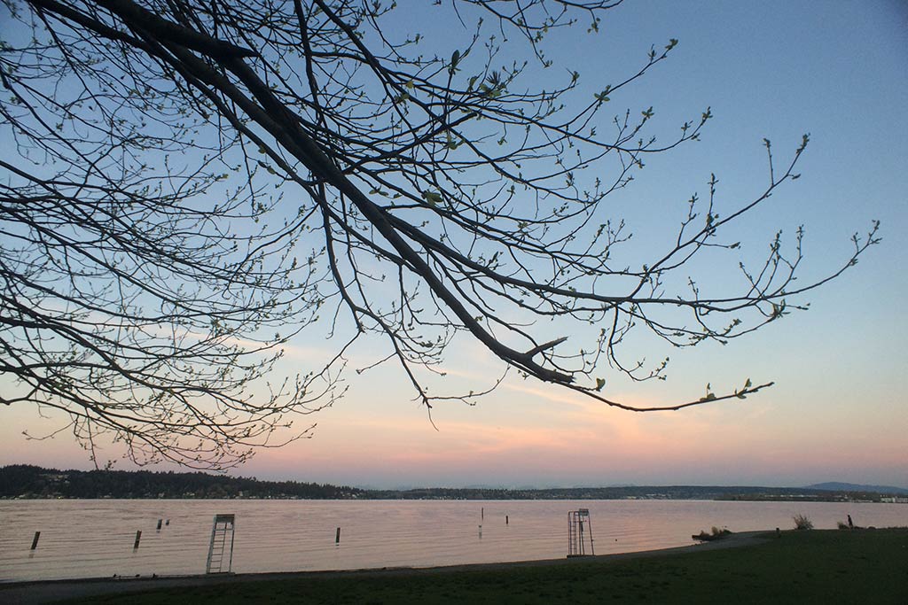 Pedal past the breathtaking Matthews Beach Park as you cruise along the Burke Gilman trail. Credit: Scott Meis