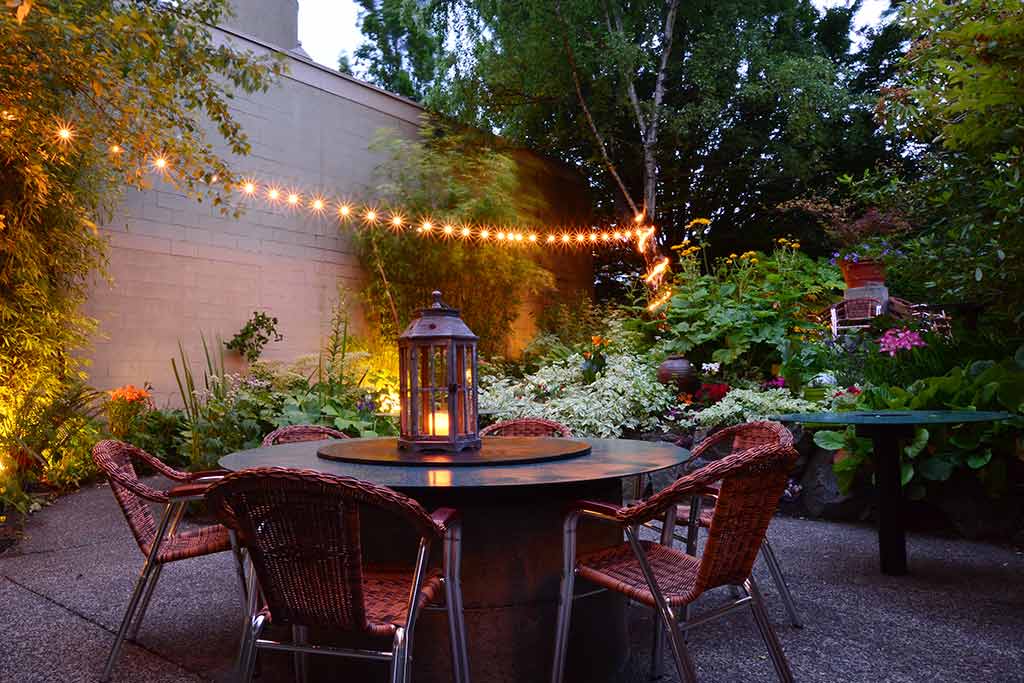 Il Covo's secluded garden patio is the perfect place to spend a quiet evening. Credit: Il Covo