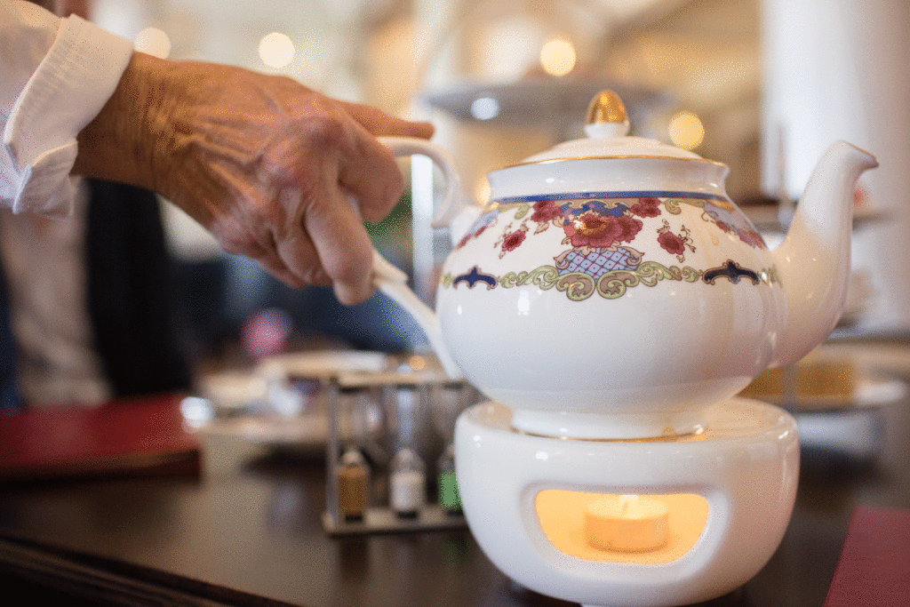 A candle-lit warmer ensures your tea at the Fairmont Empress is always the perfect temperature.