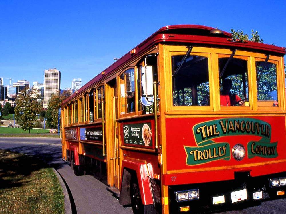 Explore downtown Vancouver, BC by trolley.