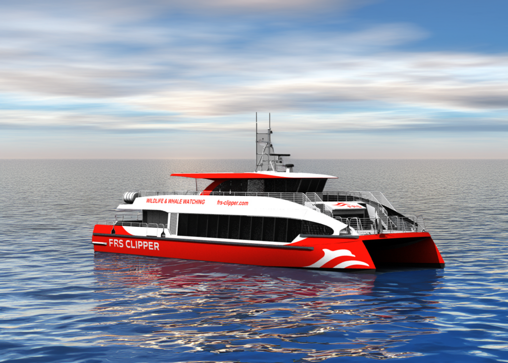 Rending of new FRS Clipper Inc wildlife and whale watching vessel
